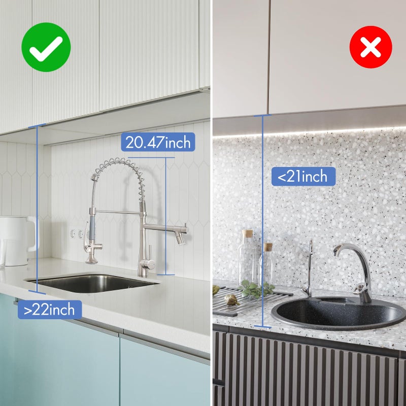 AIMADI Pull Down Kitchen Faucet with Sprayer,Commercial Single Handle Stainless Steel Brushed Nickel Kitchen Sink Faucet with LED Light - Image 5
